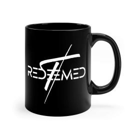 Black Ceramic Mug - 11oz, Redeemed Cross