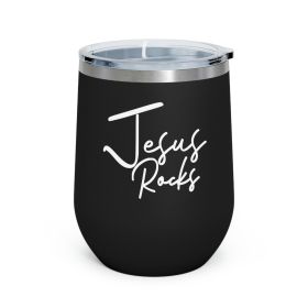 Insulated Tumbler - 12oz, Jesus Rocks - Christian Inspiration Affirmation