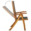 Folding Patio Chairs 2 pcs Solid Acacia Wood and Textilene