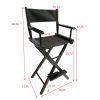 Casual Home Director's Chair ;  Black Frame/Black Canvas ;  Suitable for adults;  foldable style;   2pcs/set populus