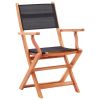 Folding Patio Chairs 4 pcs Solid Eucalyptus Wood&Textilene