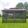 13x10 Outdoor Patio Gazebo Canopy Tent With Ventilated Double Roof And Mosquito net(Detachable Mesh Screen On All Sides),Suitable for Lawn, Garden, Ba