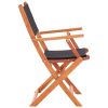 Folding Patio Chairs 4 pcs Solid Eucalyptus Wood&Textilene