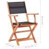 Folding Patio Chairs 4 pcs Solid Eucalyptus Wood&Textilene