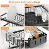 Dish Drying Rack with Drainboard Detachable 2-Tier Dish Rack Drainer Organizer Set with Utensil Holder Cup Rack Swivel Spout for Kitchen Counter