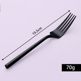 Stainless Steel Knife Fork And Spoon Set Hexagonal Forging (Option: Titanium Black Dinner Fork)