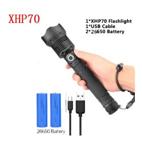 USB Charging Zoom P50 Flashlight (Option: XHP70 USB 2pcs26650)