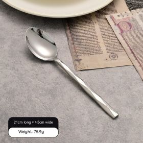 Featured Square Handle Knife, Fork And Spoon Hotel Restaurant Home (Option: Spoon)