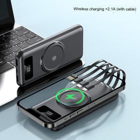 66W Comes With 3 Wires Super Fast Charge 20000mAh Power Bank Large Capacity Mobile Power (Option: Black B-40000mAh)