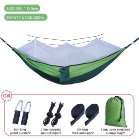 Sleeping hammock Outdoor Parachute Camping Hanging Sleeping Bed Swing Portable Double Chair wholesale (Ships From: China, Color: Upgrade mixed green)