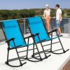 Outdoor Patio Headrest Folding Zero Gravity Rocking Chair