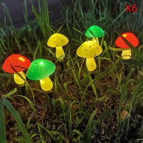 Plastics Solar Mushroom Night Light Outdoor Courtyard Garden Balcony Layout Lawn Waterproof Landscape Decoration Colorful Light (Option: C color x6)