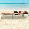 Folding Beach Lounge Chair with Pillow for Outdoor