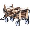 Outdoor Folding Wagon Garden ; Large Capacity Folding Wagon Garden Shopping Beach Cart ; Heavy Duty Foldable Cart; for Outdoor Activities; Beaches; Pa