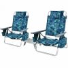 2 Pack 5-Position Outdoor Folding Backpack Beach Table Chair Reclining Chair Set