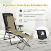 4 Pieces Patio Adjustable Back Folding Dining Chair Ottoman Set