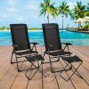 4 Pieces Patio Adjustable Back Folding Dining Chair Ottoman Set