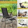 4 Pieces Patio Adjustable Back Folding Dining Chair Ottoman Set