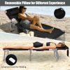 Folding Beach Lounge Chair with Pillow for Outdoor