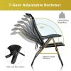 4 Pieces Patio Adjustable Back Folding Dining Chair Ottoman Set