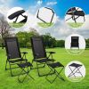 4 Pieces Patio Adjustable Back Folding Dining Chair Ottoman Set