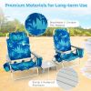 2 Pack 5-Position Outdoor Folding Backpack Beach Table Chair Reclining Chair Set