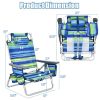 2 Pieces Folding Backpack Beach Chair with Pillow