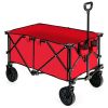 Outdoor Folding Wagon Cart with Adjustable Handle and Universal Wheels