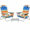 2 Pack 5-Position Outdoor Folding Backpack Beach Table Chair Reclining Chair Set