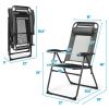 2 Pieces Patio Adjustable Folding Recliner Chairs with 7 Level Adjustable Backrest