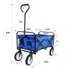 Outdoor Folding Wagon Garden ; Large Capacity Folding Wagon Garden Shopping Beach Cart ; Heavy Duty Foldable Cart; for Outdoor Activities; Beaches; Pa